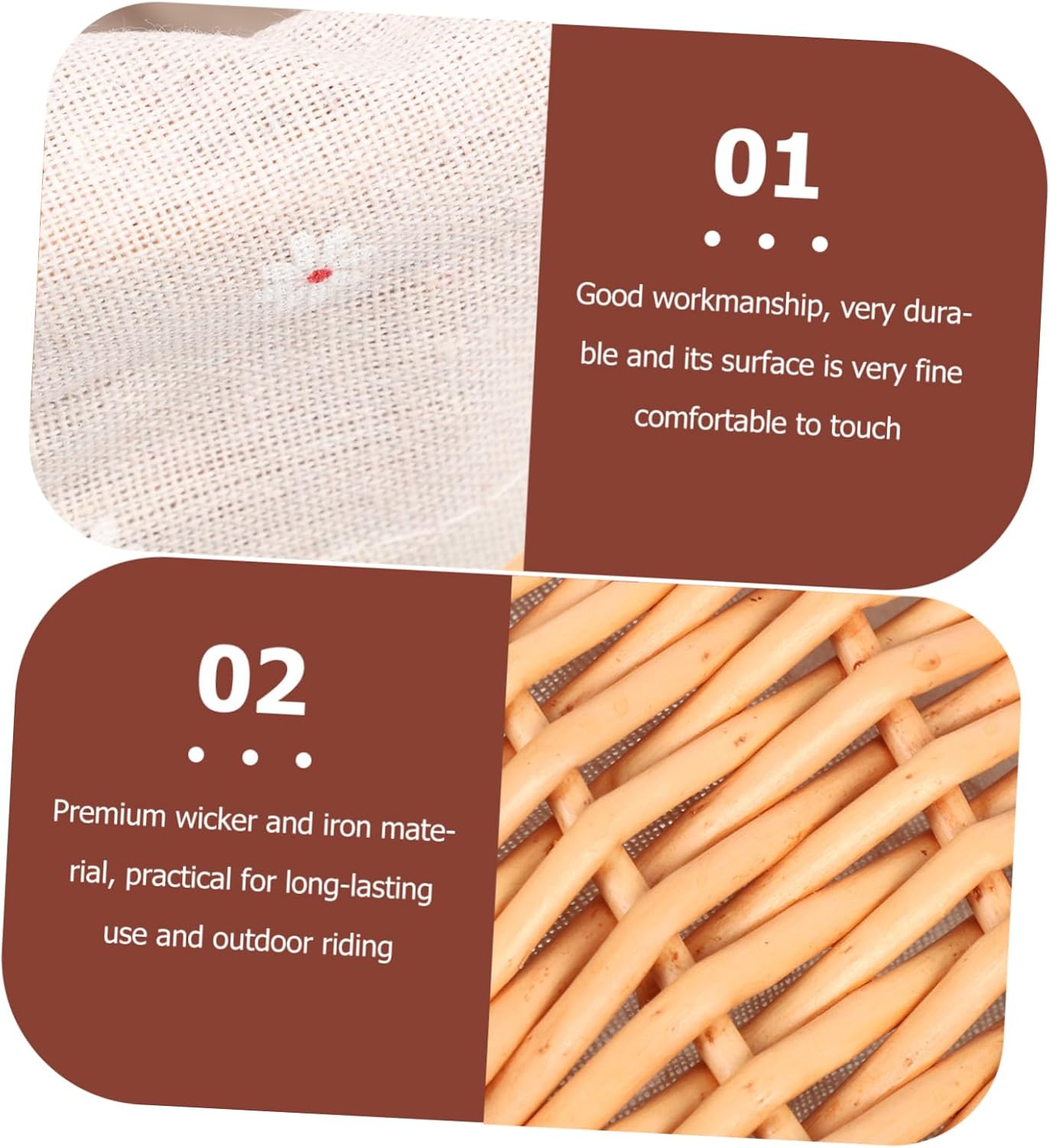 Durable Pet Bike Basket with Removable Iron Frame Front Storage Carrier for Cats and Dogs Easy Attachment Capacity for Cycling Adventures