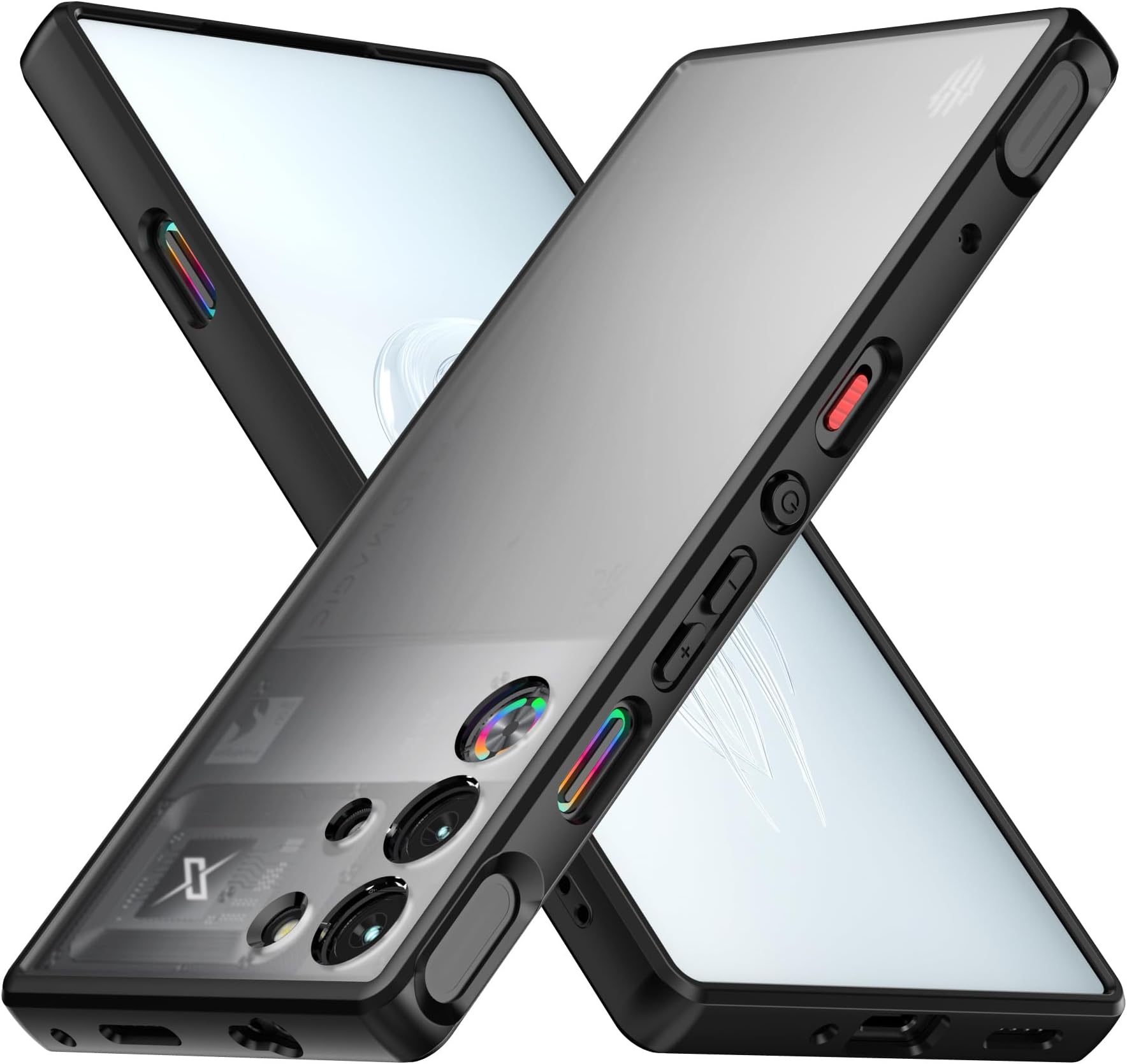 Foluu Case for ZTE Nubia Red Magic 10 Pro/Red Magic 10 Pro+, Slim Fit Hard PC Back & Soft TPU Bumper Protective Shockproof Scratch Resistant Case for ZTE Nubia Red Magic 10 Pro 2024 (Black)