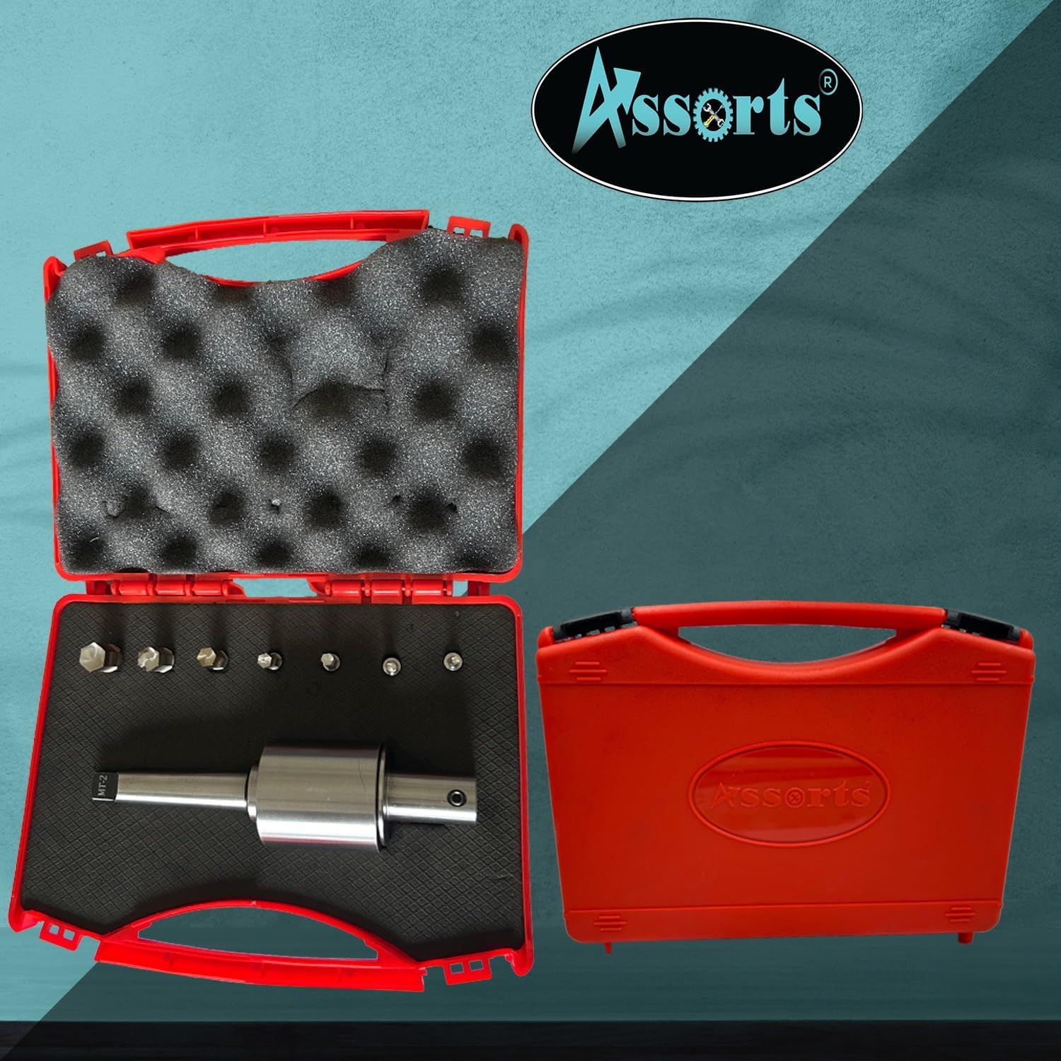 ASSORTS MT2 Teng Style Rotary Broach Set with Imperial HSS HEX Punches – Precision Internal Hex Broaching Tool for CNC, Lathe & Milling Machines Wobble Broach Holder