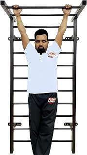 Wall-Mounted Pull Up Bar, Home Gym Exercise Equipment, Heavy-Duty Steel Construction, Black with 28_OD round pipe for, Home gym workout equipment FIRE FITNESS