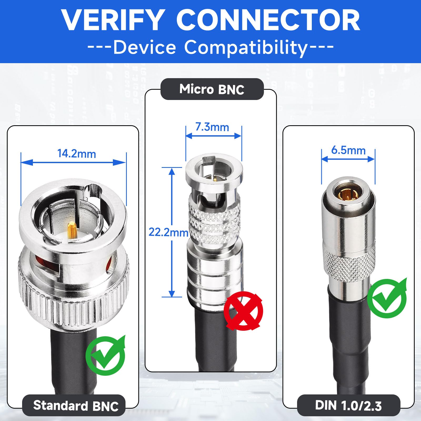 Amazon.com: Superbat DIN to HD SDI BNC Cable 1ft, DIN 1.0/2.3 to