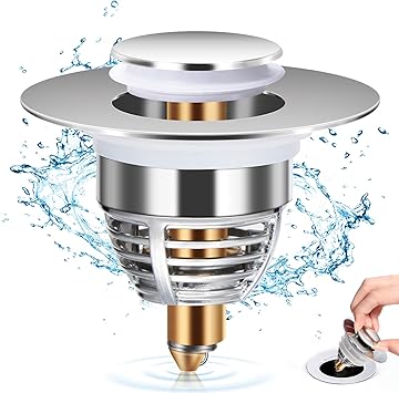 Tappo Scarico Lavandino Universale | Con Filtro Anti-Odori, Per Fori 34-40mm - Foto 9