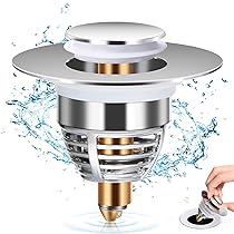 Diboniur Tappo per Lavandino del Bagno Aggiornato, Tappo Bidet Universale Pop up，Tappo di scarico in metallo per vasca da bagno, cucina, lavabo (apertura foro di scarico 32-42 mm)