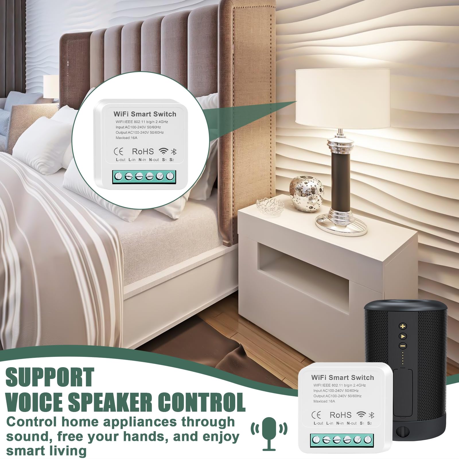 Interruttori Smart WiFi 4 Pezzi - Compatibili Con Alexa E Google Assistant - Foto 9