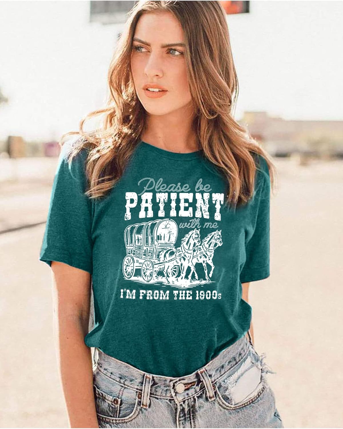 Women Please Be Patient with Me I'm from The 1900s Shirt Funny Vintage 1900s Graphic Tee 90s Country Shirts Top - Image 3