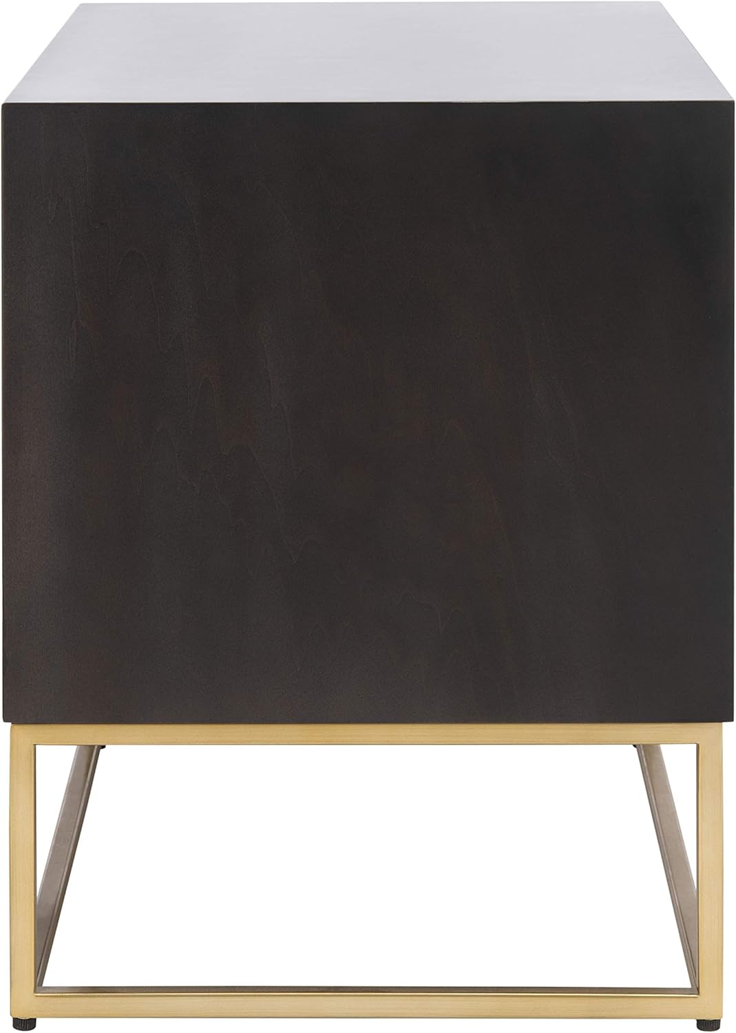 SAFAVIEH Couture Home Collection Adelyn Black & Gold 2-Drawer Nightstand, Fully Assembled (SFV7209B)