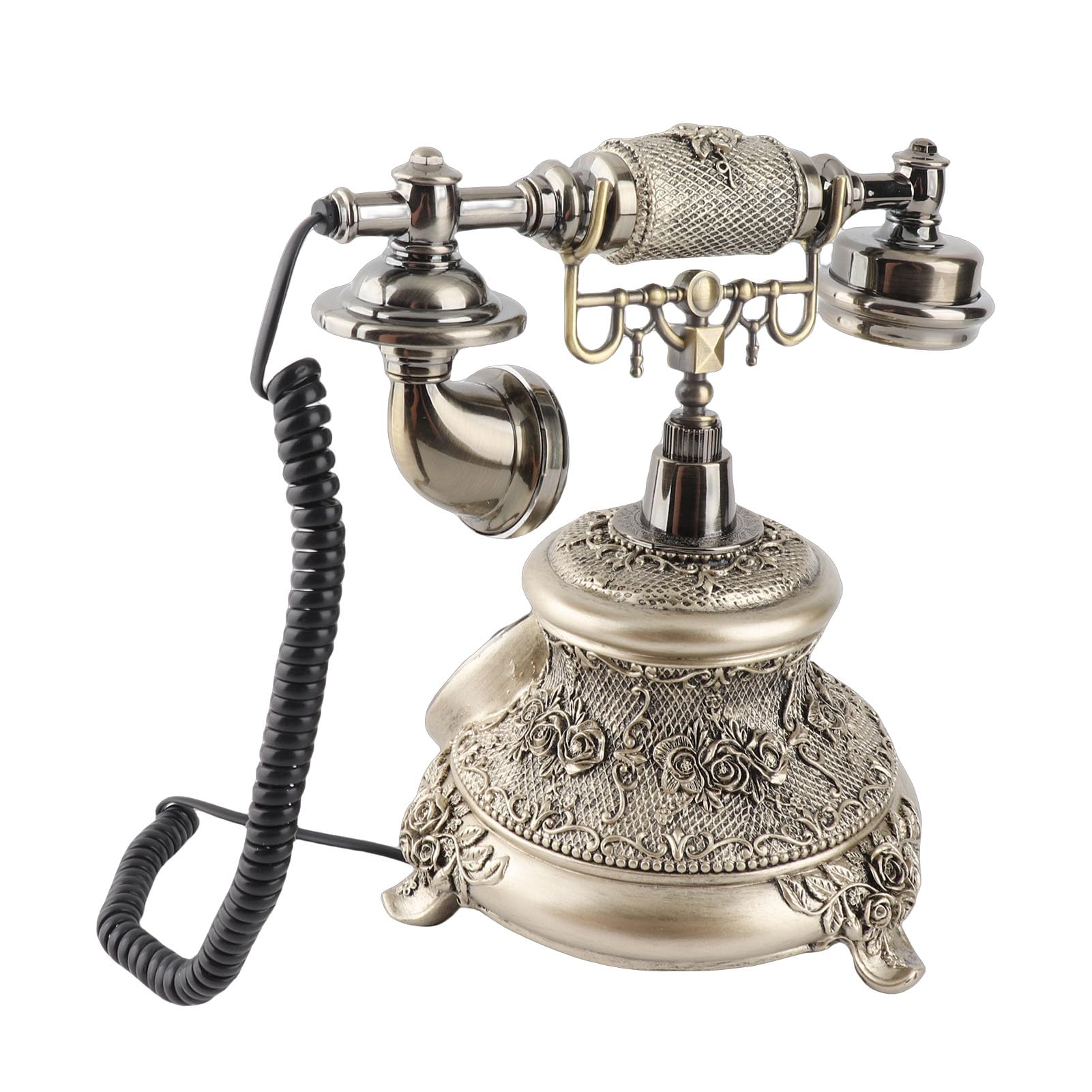 MS - 5700D EU Telefono fisso in stile retrò per casa e ufficio, telefono da scrivania con display del numero chiamante, composizione automatica via IP e richiamo del registro