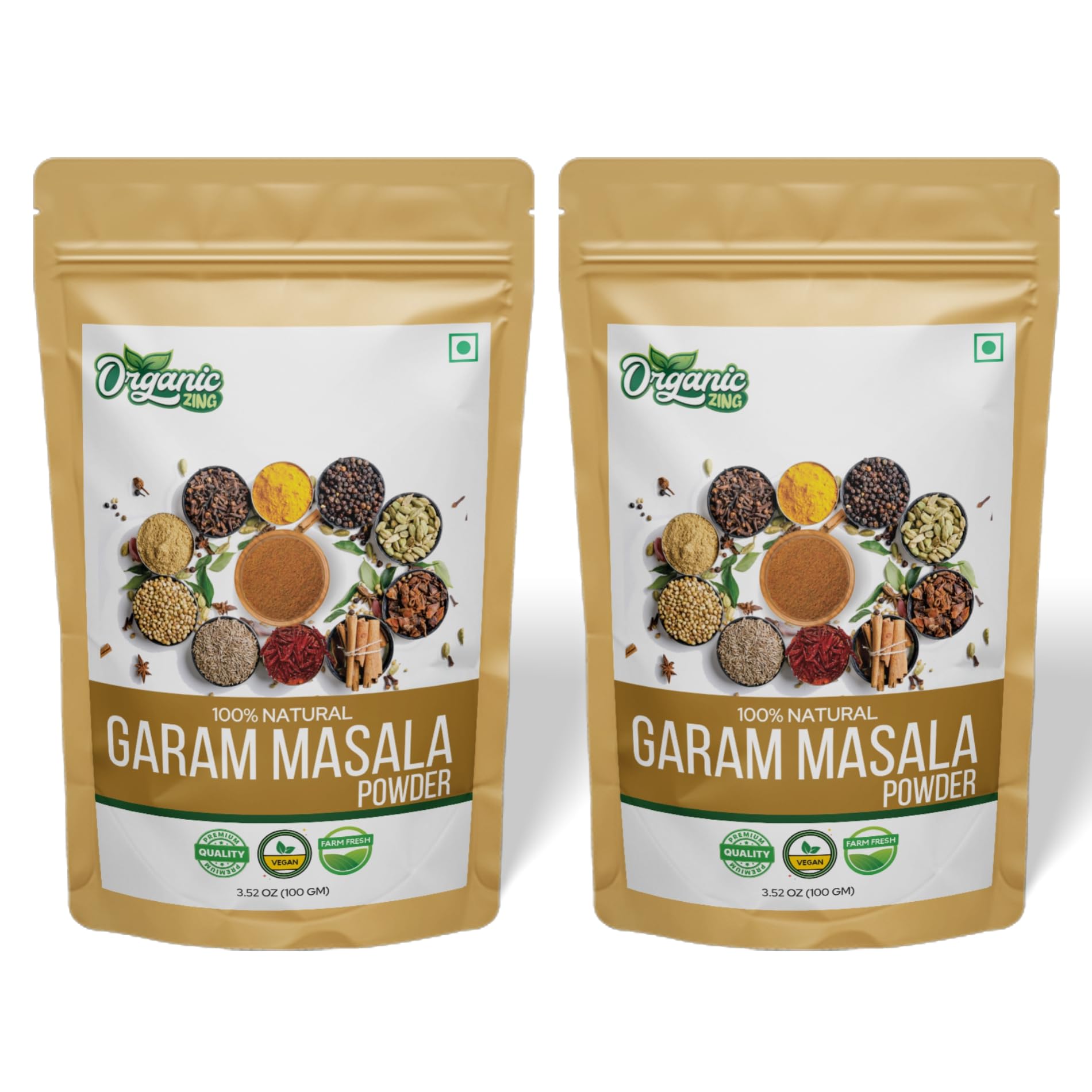 Organic Zing Garam Masala - A Versatile Indian Blend of Spices and Herbs | Seasoning Blend | Vegan | Preservative Free | Product of India (100 Gram)