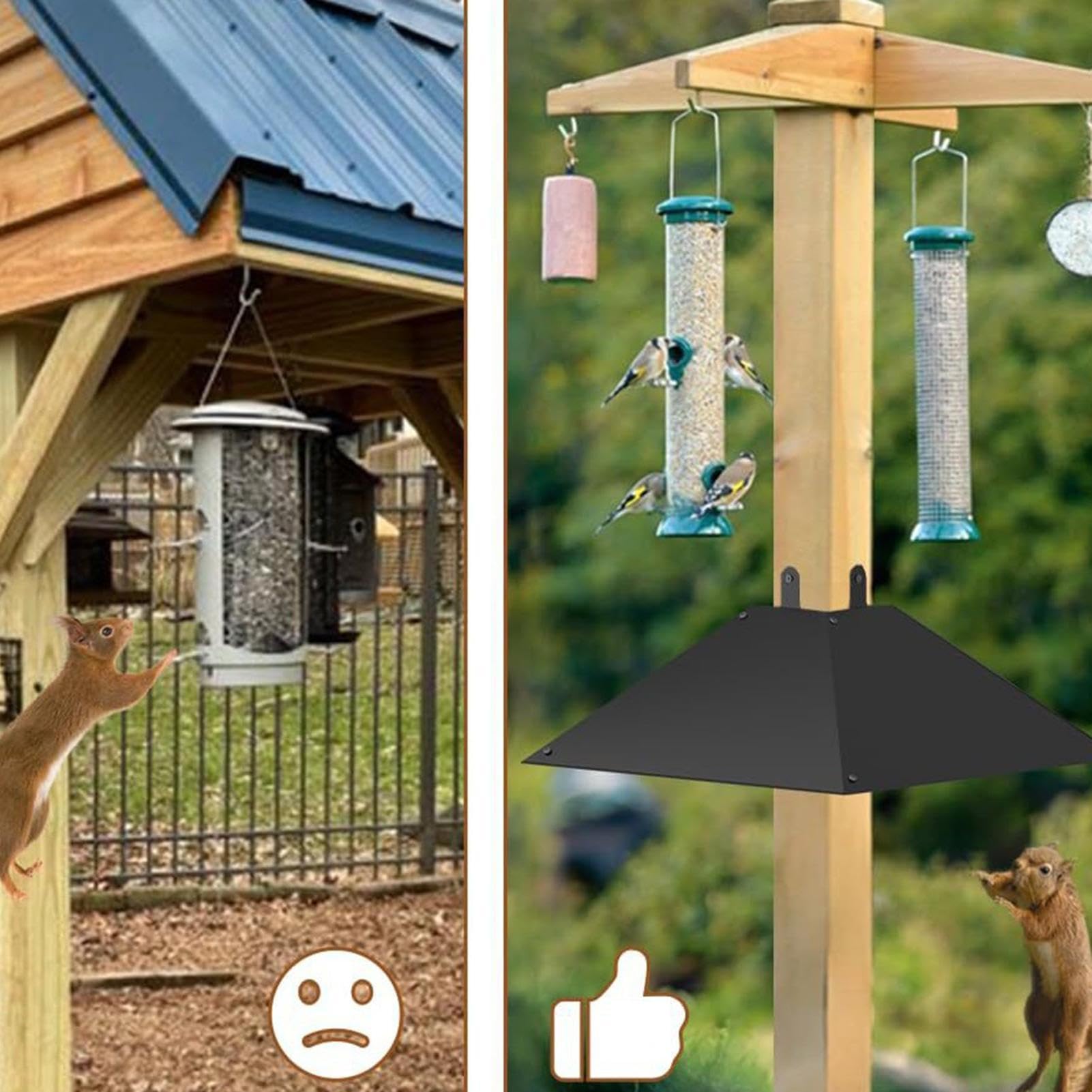 Perbes di scoiattolo per di alimentazione degli, parata di mangiatoie per per il | 4x4 Post mangiatore di Bafflel Squirrel | da giardino con pali in legno