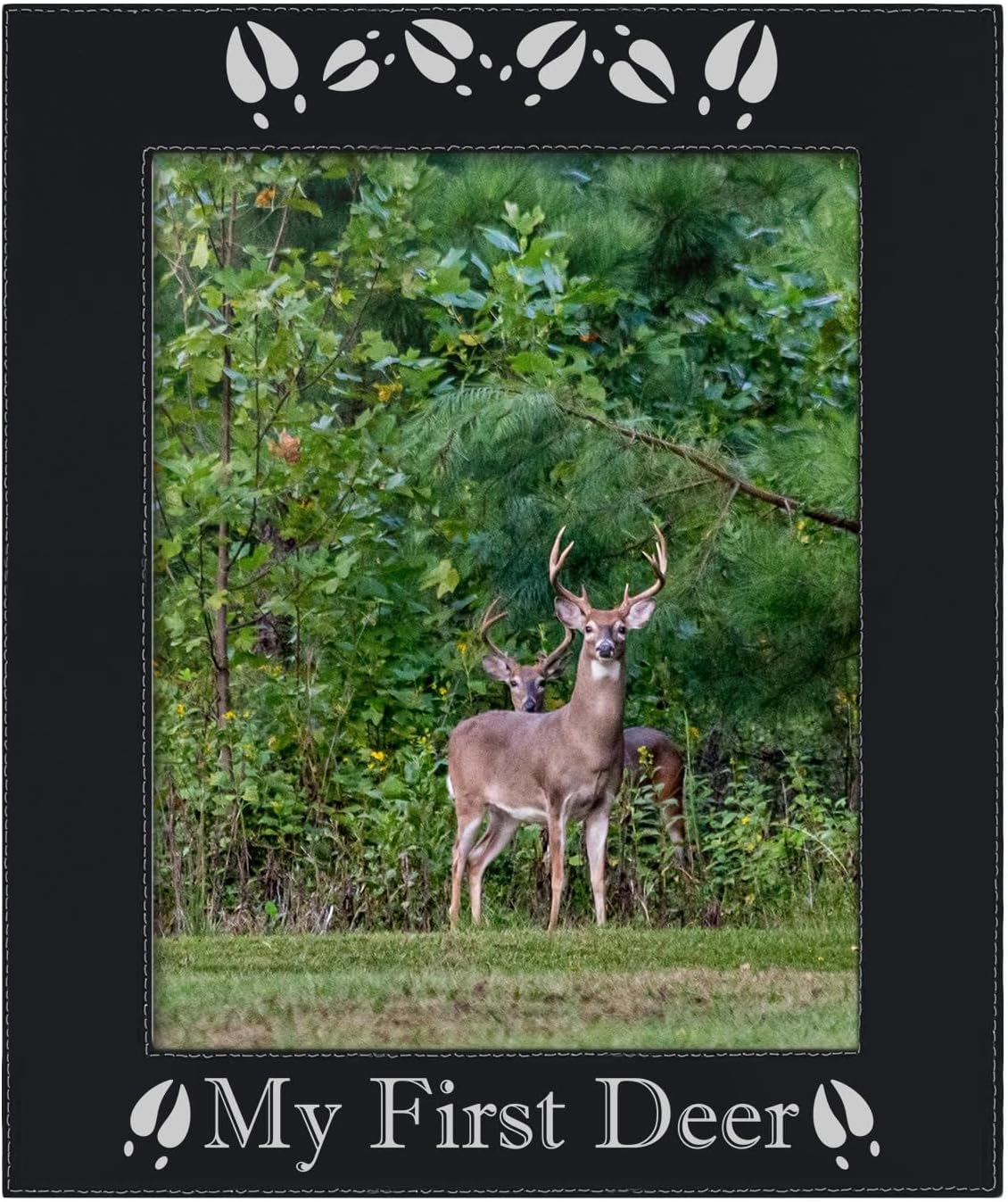 ThisWear Large Photo Frame My First Deer 8x10 Leatherette Photo Frame Black
