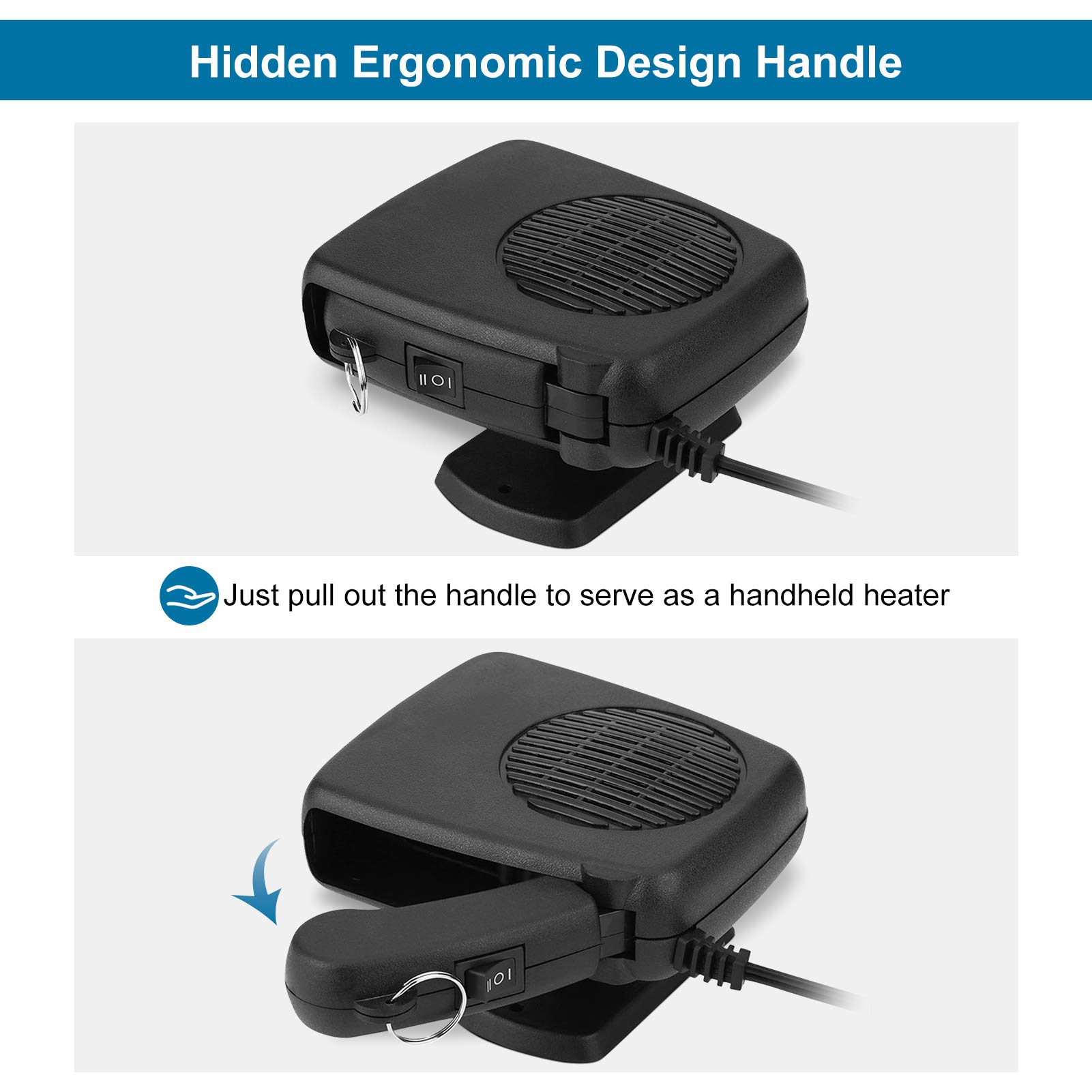 Amazon.com: Wind Defroster Heater 12v, Car Defroster That Plugs Into Cigarette  Lighter Car Heater Fan Defroster Ceramic Heating Cooling Heater Fan  Demister with Hidden Handle and 360°Adjustable Base : Automotive