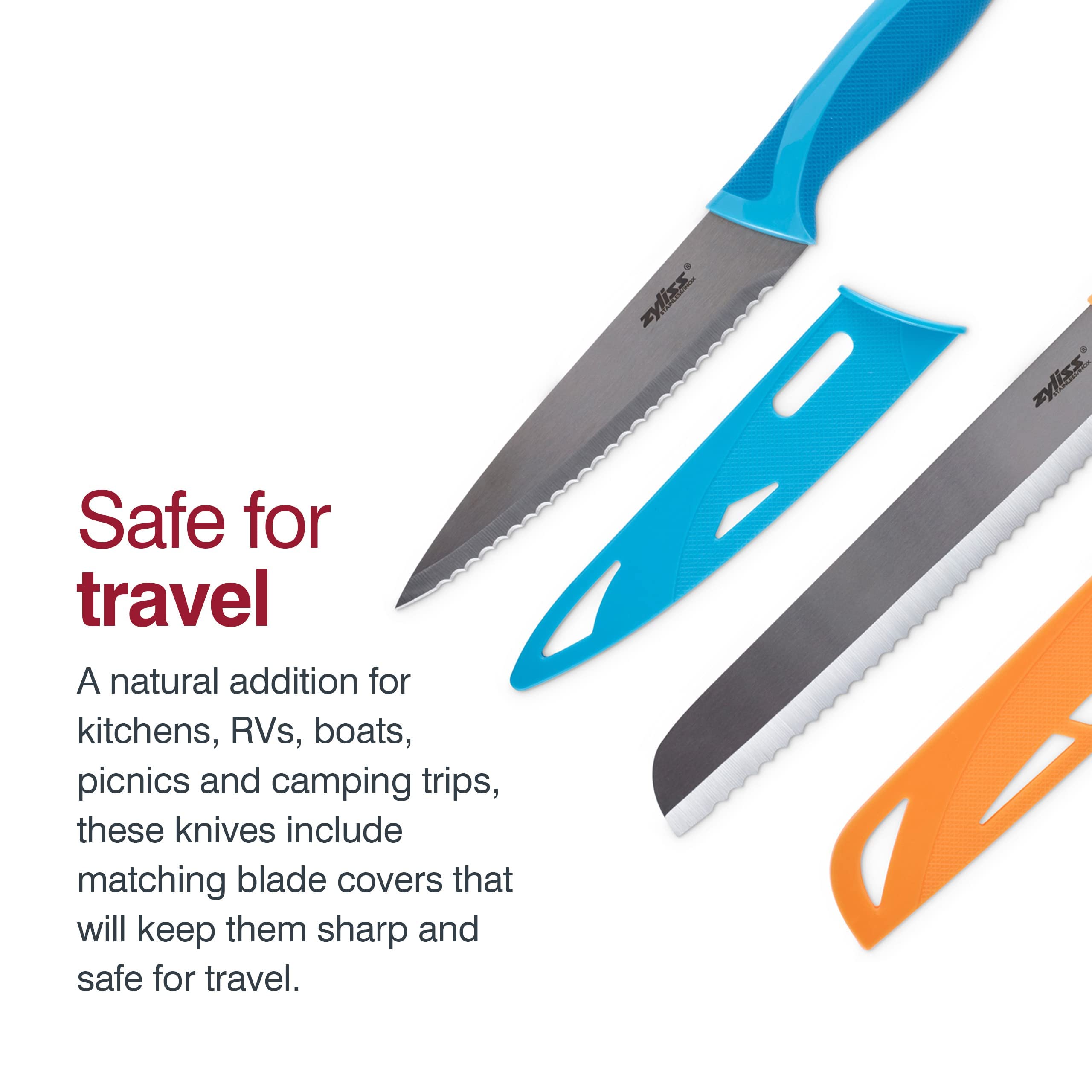 Amazon.com: Zyliss Utility Kitchen Knives with Sheath Covers