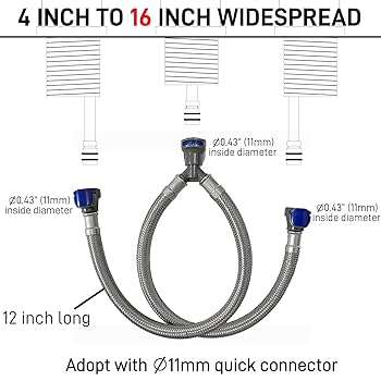 HOMYEP Quick Connect Faucet Water Supply Lines, 12 Inch