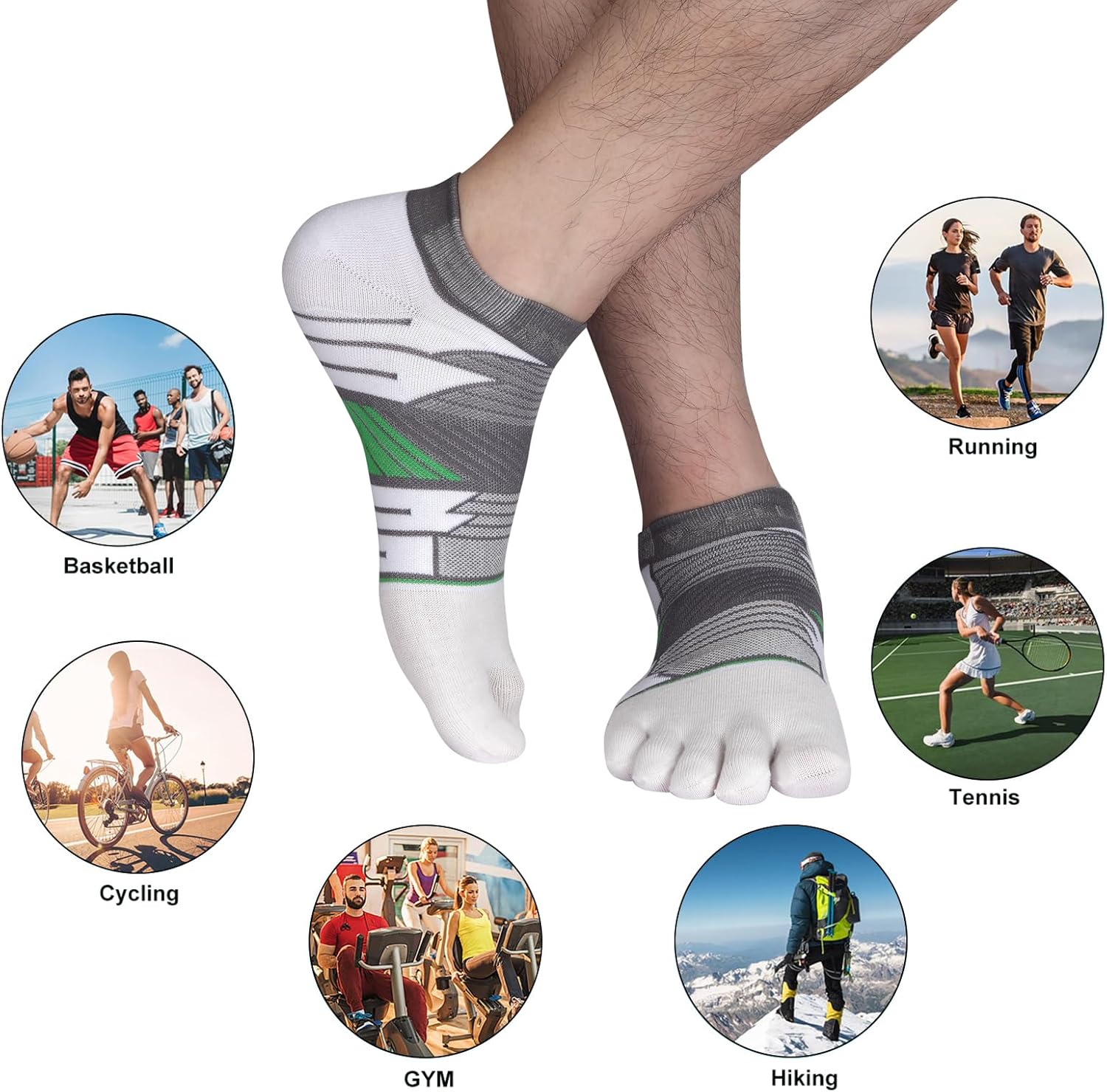 VWELL Toe Socks for Men and Women COOLMAX Five Finger Socks Athletic Running socks Sport Ankle Toe socks (3Pairs) - Image 6