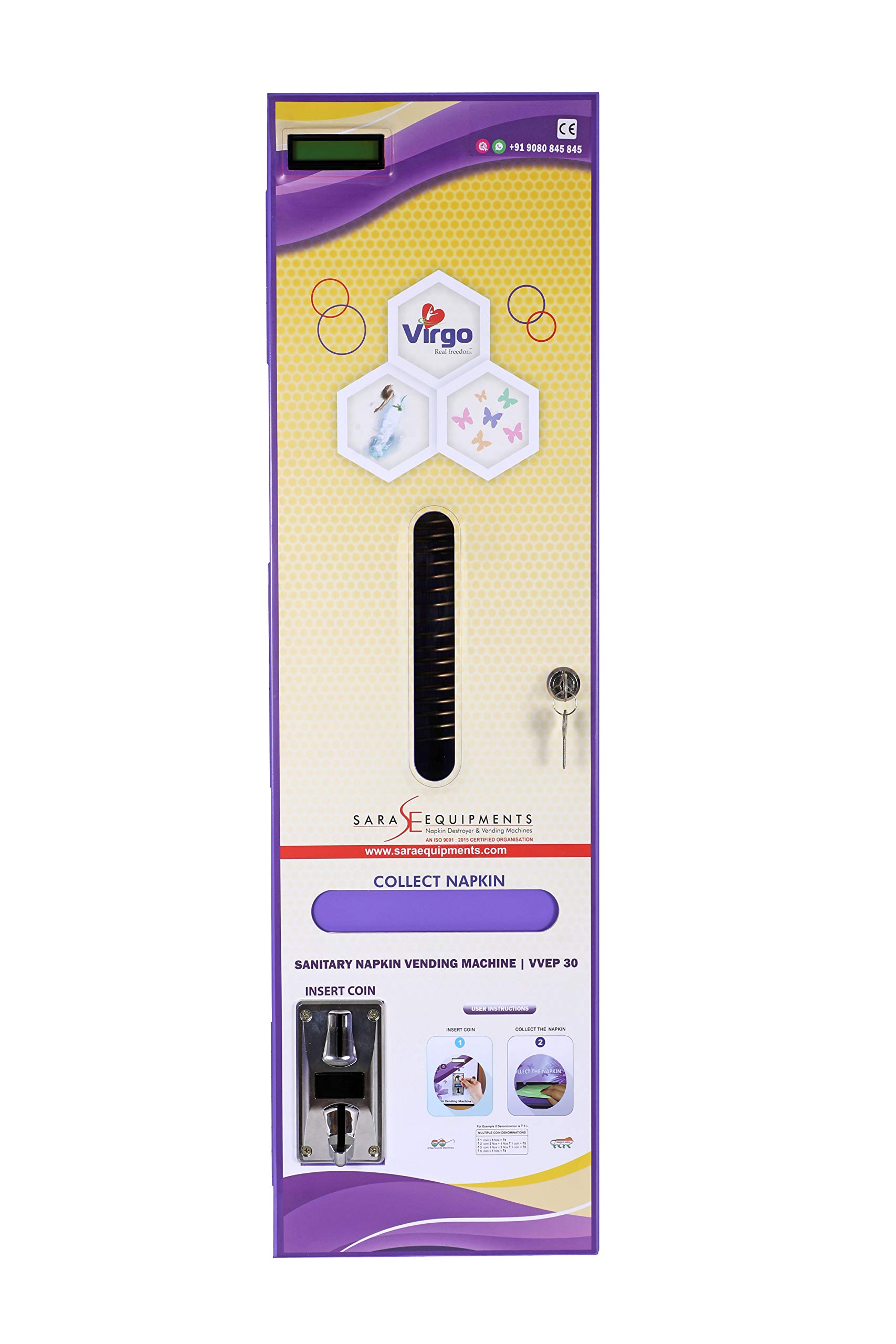 VIRGO Sanitary Napkin Vending Machine VVEP30 (Premium model) Napkin Dispensor, dispenses 30 pads/cycle - Automatic operation (B07ZTKDM21) Amazon Price History, Amazon Price Tracker