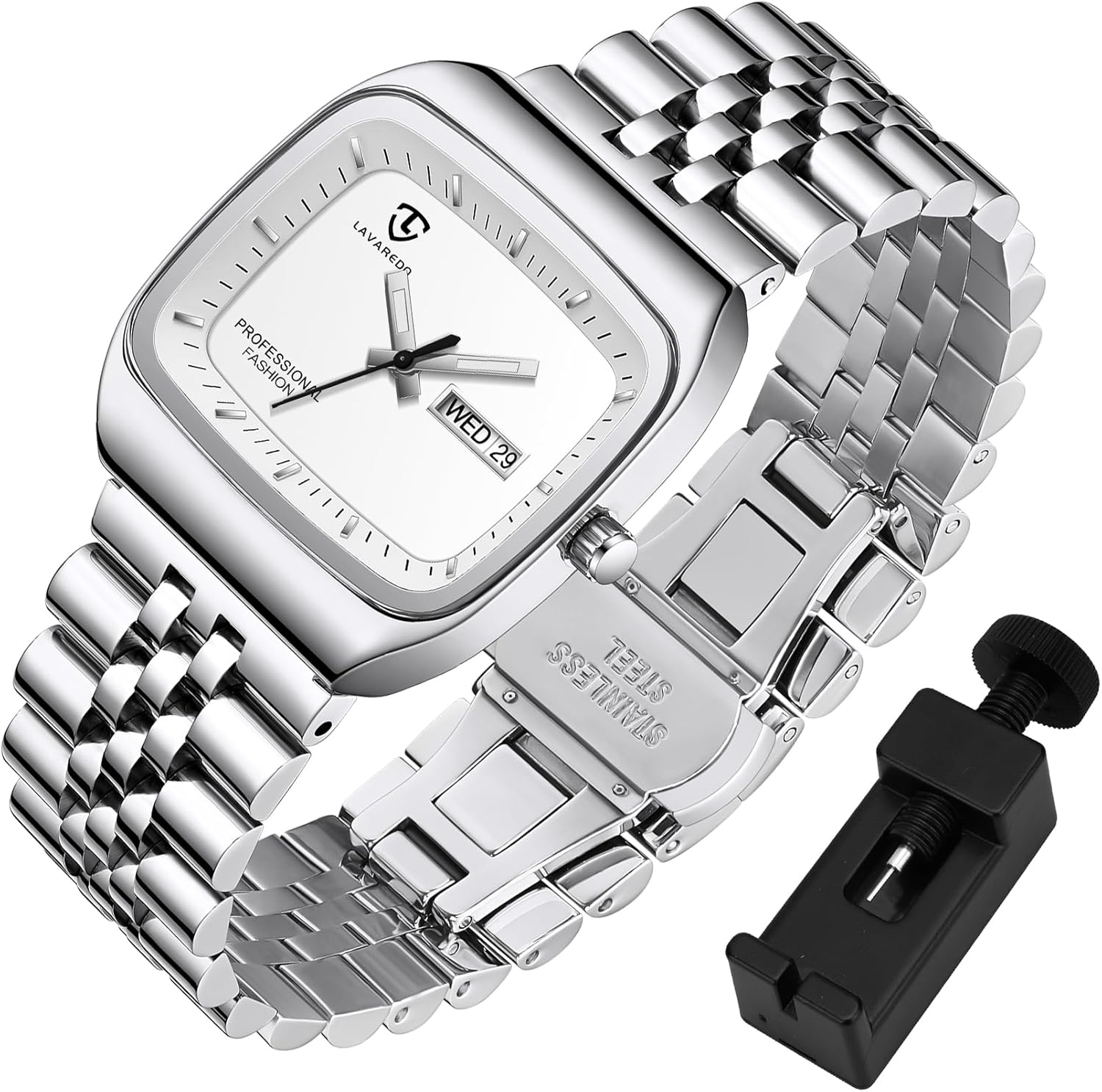Mens Watch, Luxury Rectangular Watches for Men, Waterproof