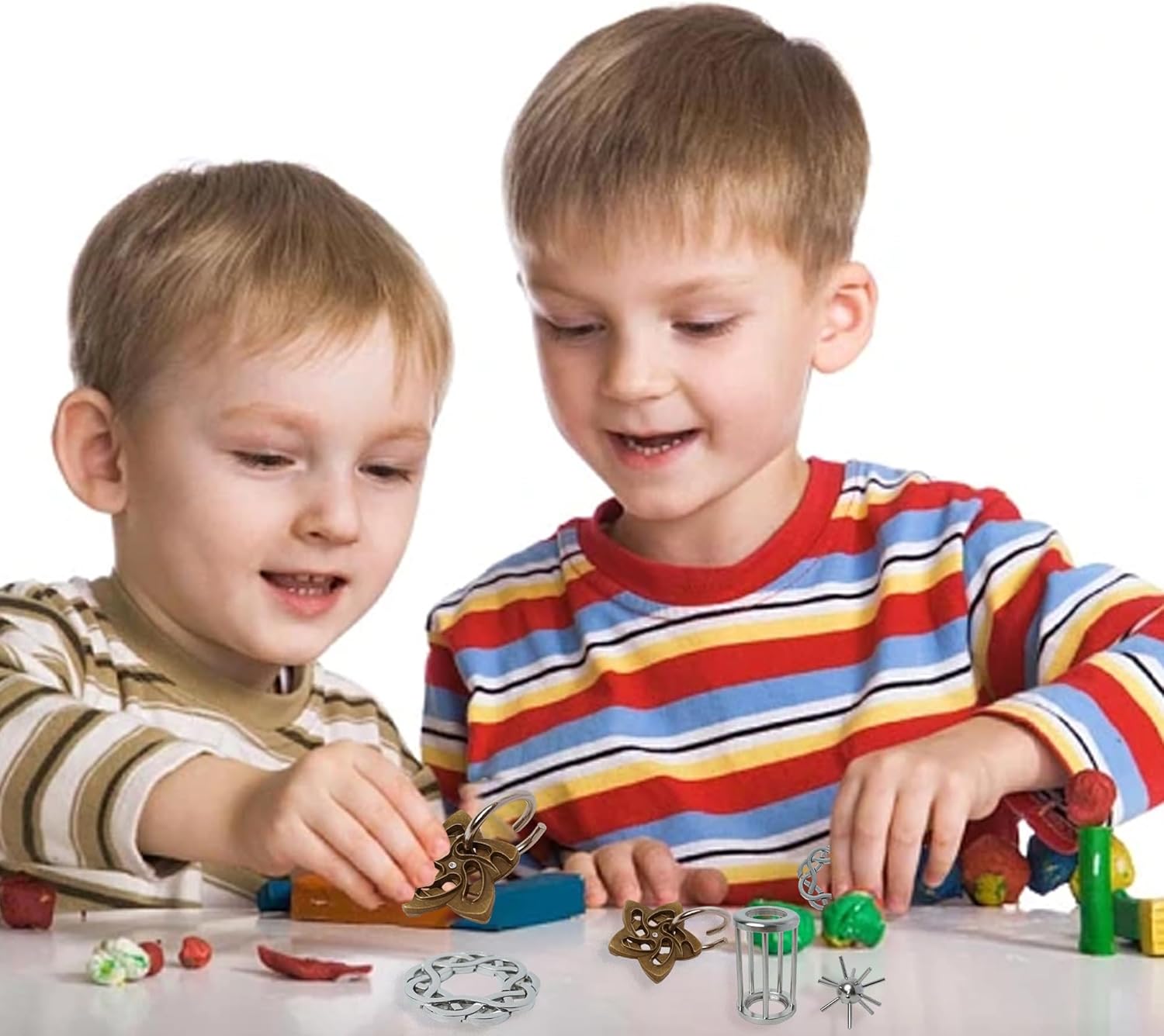 Metal Brain Teasers Puzzles for Kids and Adults 3D Unlock Interlocking Puzzles IQ Logic Test Disentanglement Educational Toy for Kids Adults