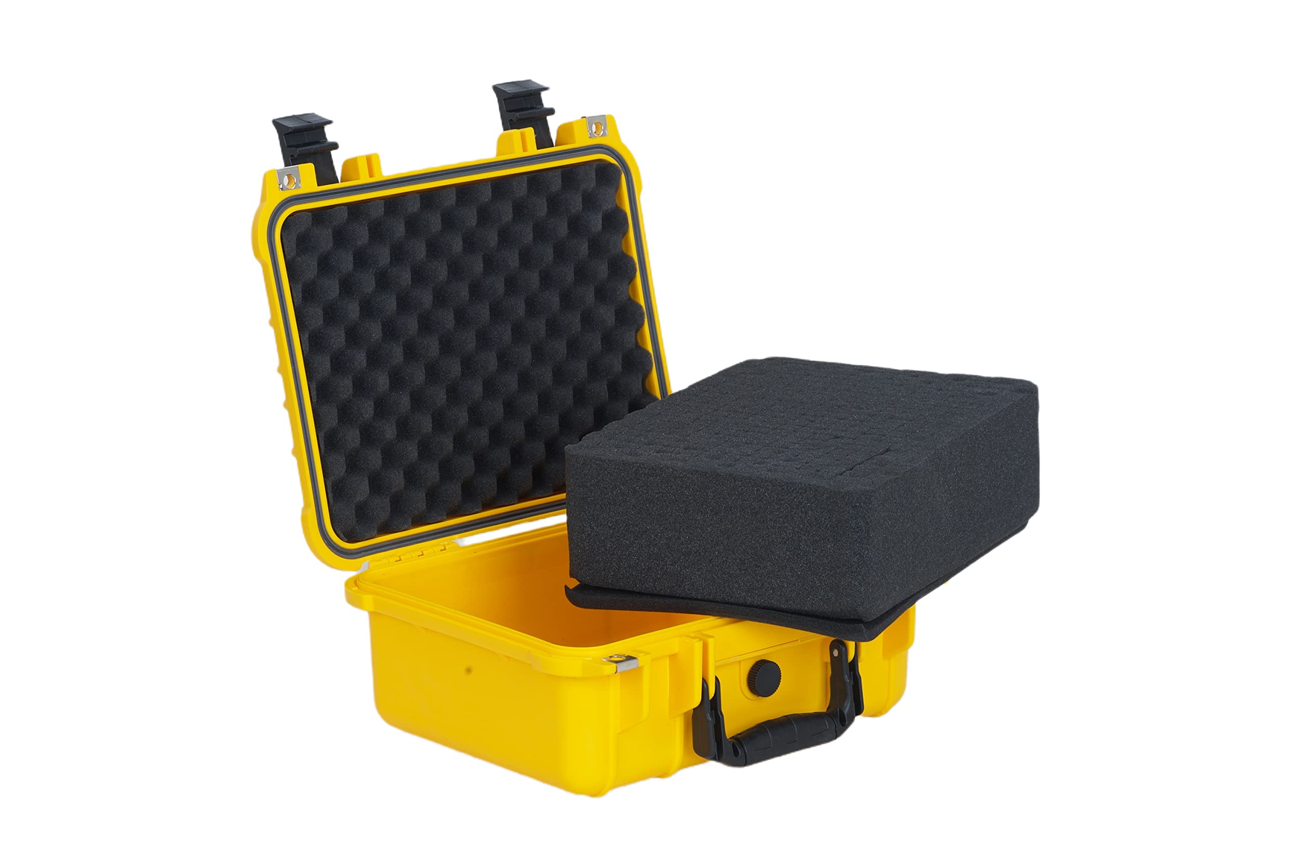 MEIJIA - Funda protectora portátil impermeable para todo tipo de clima, funda rígida para cámara con espuma de ajuste personalizado, uso de drones, cámara, equipos, pistolas, 13.3 x 11.6 x 6 pulgadas