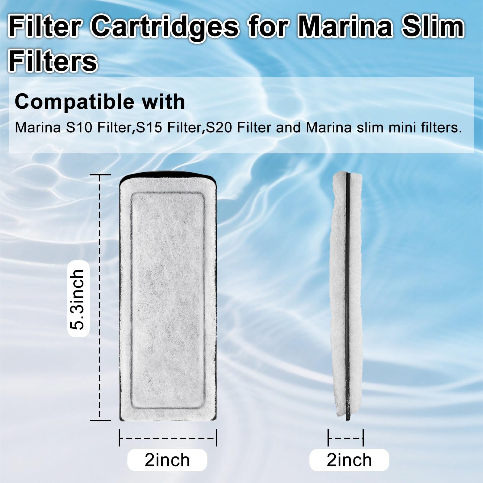 Paquete de 12 cartuchos de filtro para pecera Marina Slim S10/S15