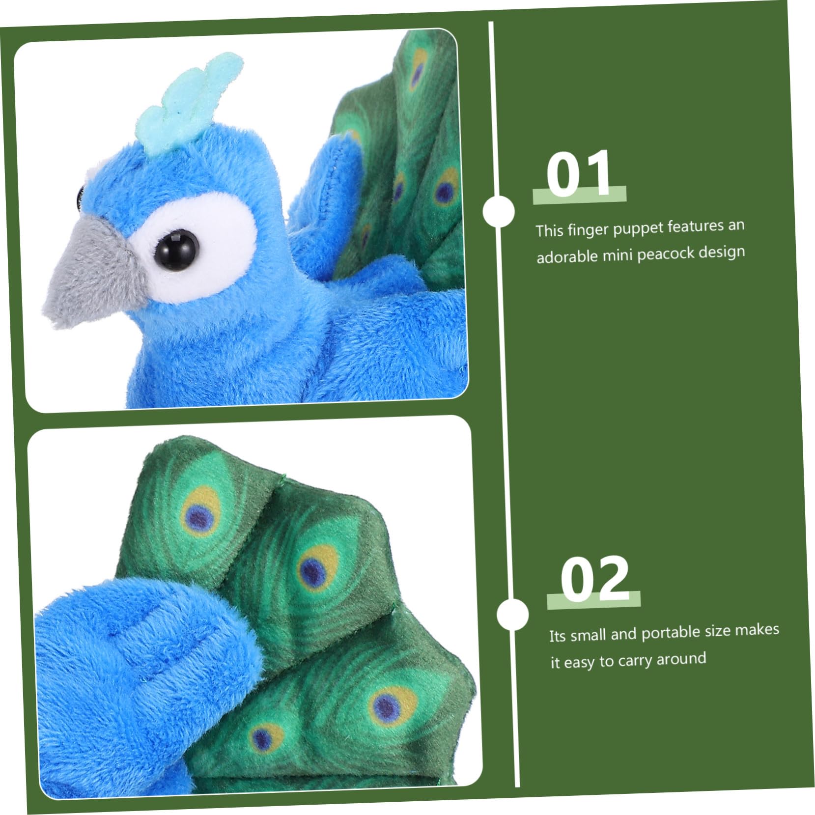 ERINGOGO Marionnette Doigt Miniature Peluche Forme d'Oiseau Plumage Coloré Marionnette Main Interactive pour Garçon Fille Animal pour Jeu de Rôle et Fête