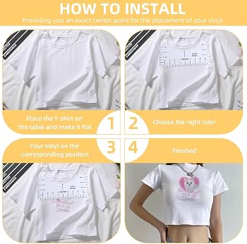 Set Da 5 Righelli Di Allineamento Per T-Shirt Con 2 Metro A Nastro - Guida Per Pressa A Caldo E Sublimazione, Taglie Neonato, Bambino, Ragazzo E Adulto - 2