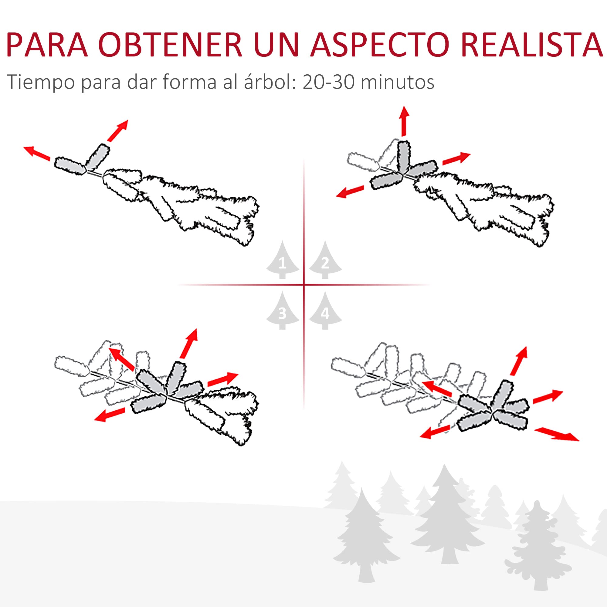 HOMCOM Árbol de Navidad Nevado Artificial 180 cm con 300 Luces LED Verde | Árbol de Navidad, Blanco Cálido, 618 Ramas Ignífugas de Plástico, Decoraciones Incluidas, Base Plegable, Ø65x180 cm