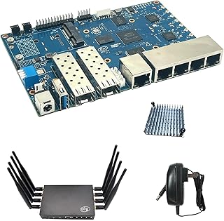 youyeetoo BPI-R3 WiFi 6 Router Development Board with MediaTek MT7986 Chip 2GB DDR RAM, 8GB eMMC Flash, Dual GbE LAN for IoT Router Projects, M.2 Key-E PCIe Interface (Development Board kit)