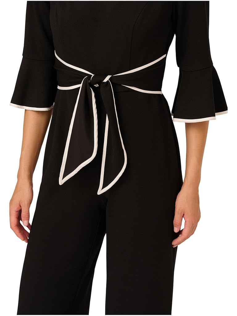 Black Adrianna Papell Ruffle Sleeve Jumpsuit