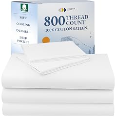 California Design Den Split King Sheets Sets for Adjustable Bed - Buttery Soft 800 Thread Count 100 Cotton