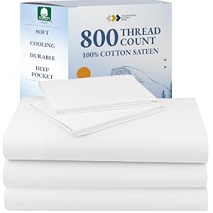 California Design Den Split King Sheets Sets for Adjustable Bed - Buttery Soft 800 Thread Count 100 Cotton