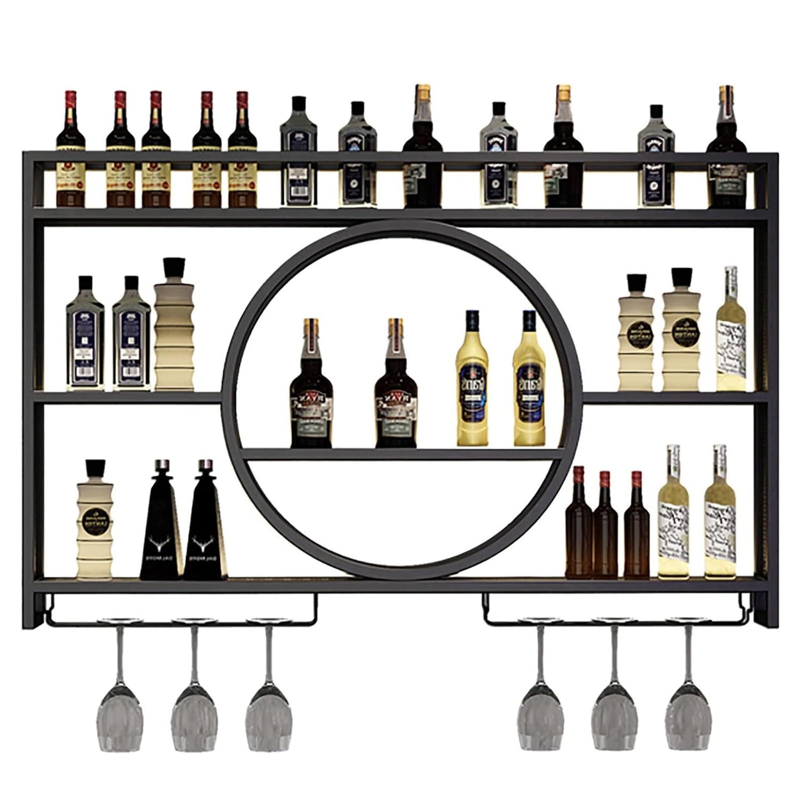 Présentoir en fer haut de gamme pour aménagement de bar de prestige
