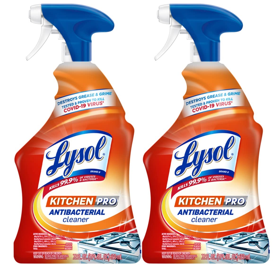 Lysol Kitchen Pro Antibacterial Cleaner Trigger 22 Fl Oz Pack of 2