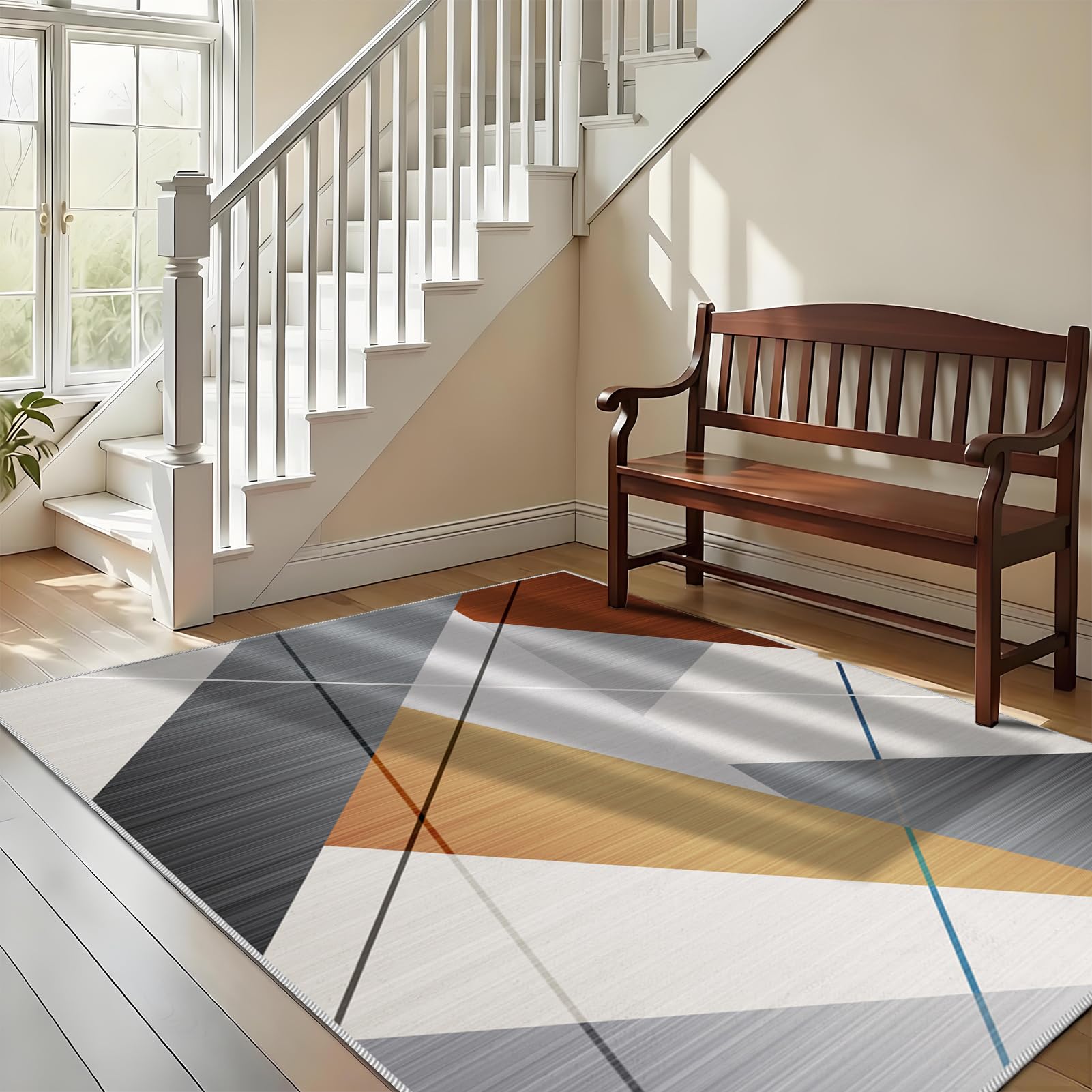 Dywan do salonu, nowoczesny dywan do sypialni, 90 x 130 cm, dywan wejściowy, dywan do salonu, dywan kuchenny, antypoślizgowy dywan dekoracyjny do salonu, sypialni, dywaniki podłogowe