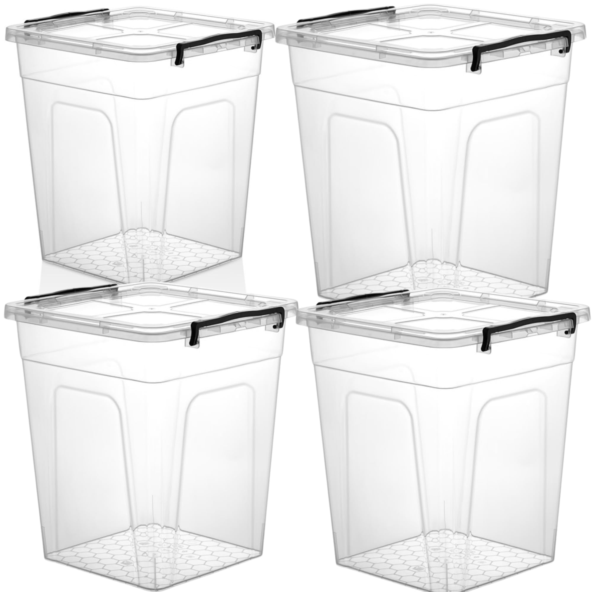 Easy Shopping® 30L Liter Clear Plastic Deep Storage Box with Locking Lid Home Office Kitchen Travel Food Storage Container (4)