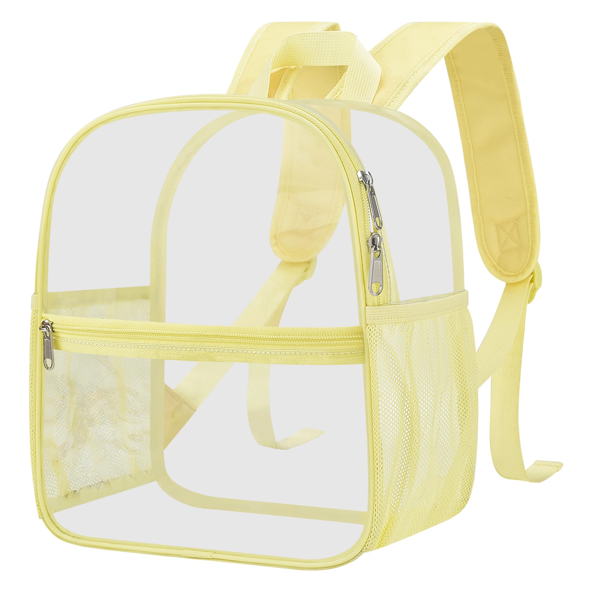 Oraben Clear Backpack for Stadium Events Sports Fan Backpack Stadium Bag | 12x6x11 in,Heavy Duty PVC Mini Small Clear Bag for Concerts, Sports,Work,Side Water Bottle Pocket