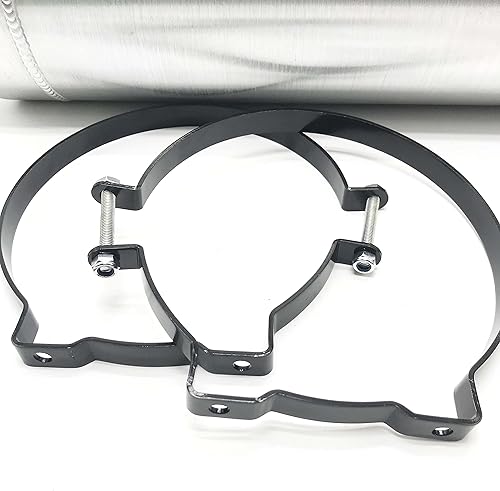 Miniatura 53 de JSD - Tanque redondo de gas combustible de aluminio de 5 galones + soportes, 8 x 24 pulgadas, extremo de salida de llenado NPT de 1/4 pulgadas