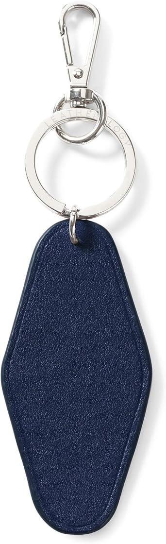 Leatherology Rectangle Keychain Leather Keychain with Metal Keyring & Clip, Classic Key Holder for House or Car Keys, Durable Valet Keychain Accessory