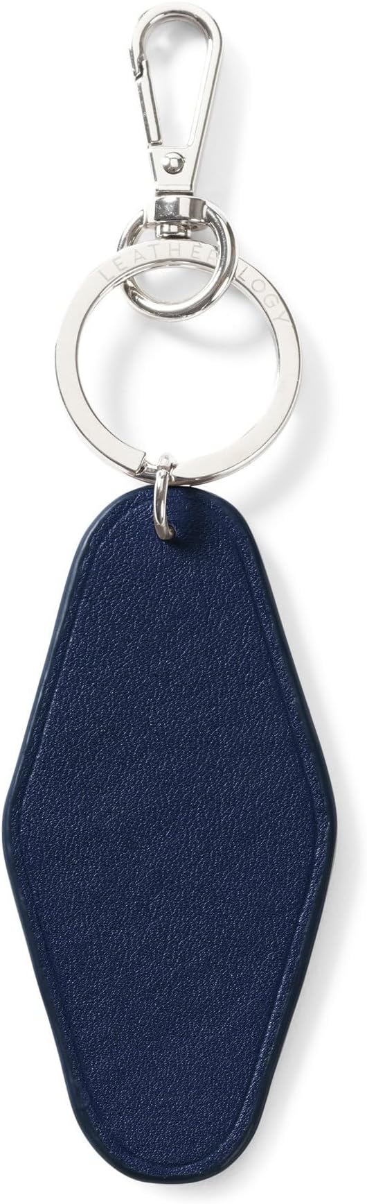 Leatherology Rectangle Keychain Leather Keychain with Metal Keyring & Clip, Classic Key Holder for House or Car Keys, Durable Valet Keychain Accessory