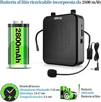 Giecy Hordozható Hangosító Mikrofonnal - 30W 2800mAh Akkumulátor - Bluetooth Hangszóró Tanároknak, Edzőknek, Előadóknak - 1000m² Lefedettség 3