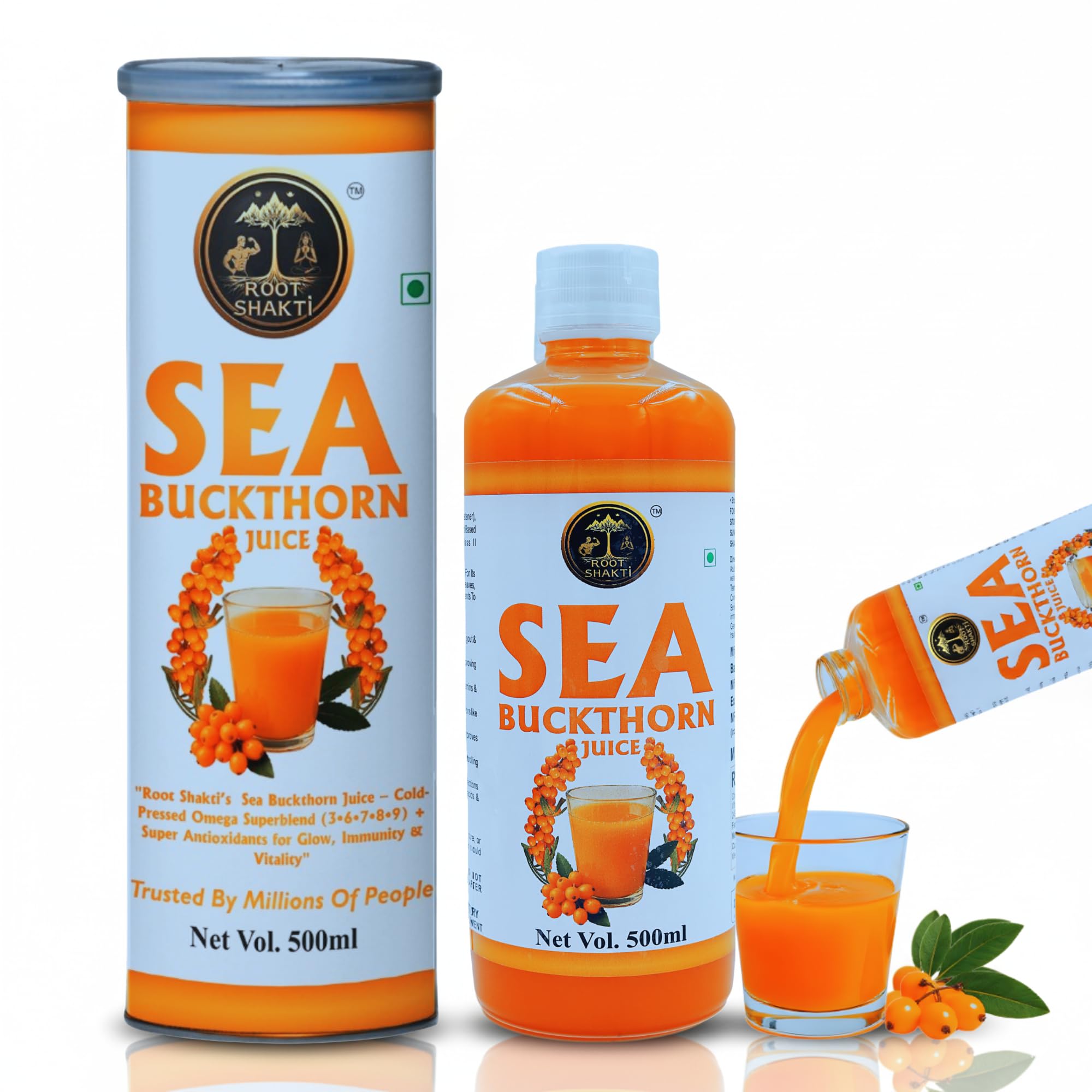 ROOT SHAKTI Naturals Sea Buckthorn Juice| Rich in Omega 3, 6, 7, 9 & Vitamin C | Natural Immunity Booster | Antioxidant | Supports Skin & Heart Health, 500 ml Pack-picture-29