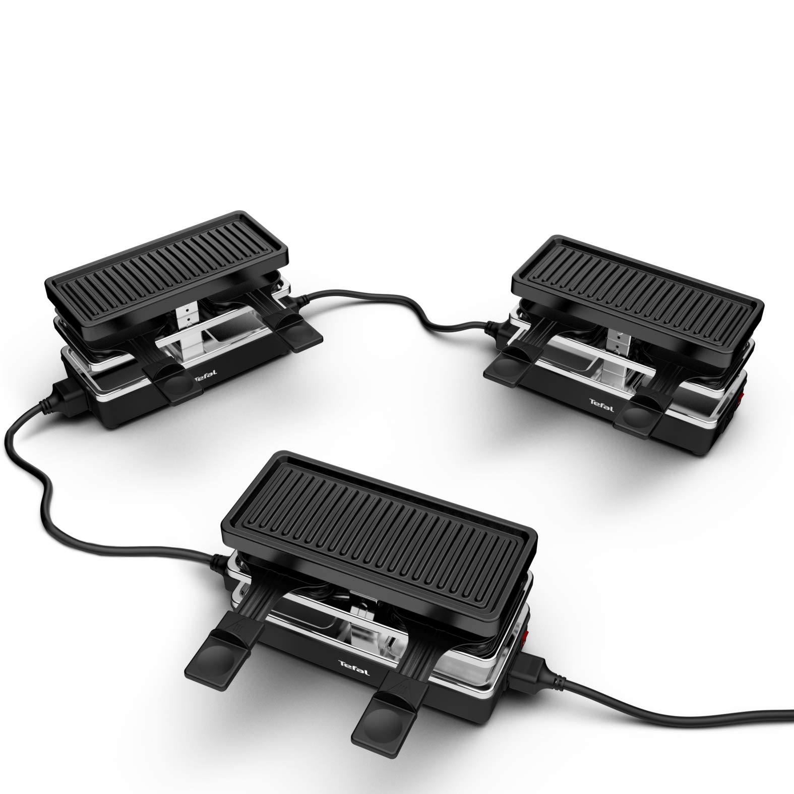 Tefal Appareil à raclette grill, 2 personnes, Format modulable, Prise intégrée pour brancher d'autres appareils, Compact, Plug & Share YY5249FB
