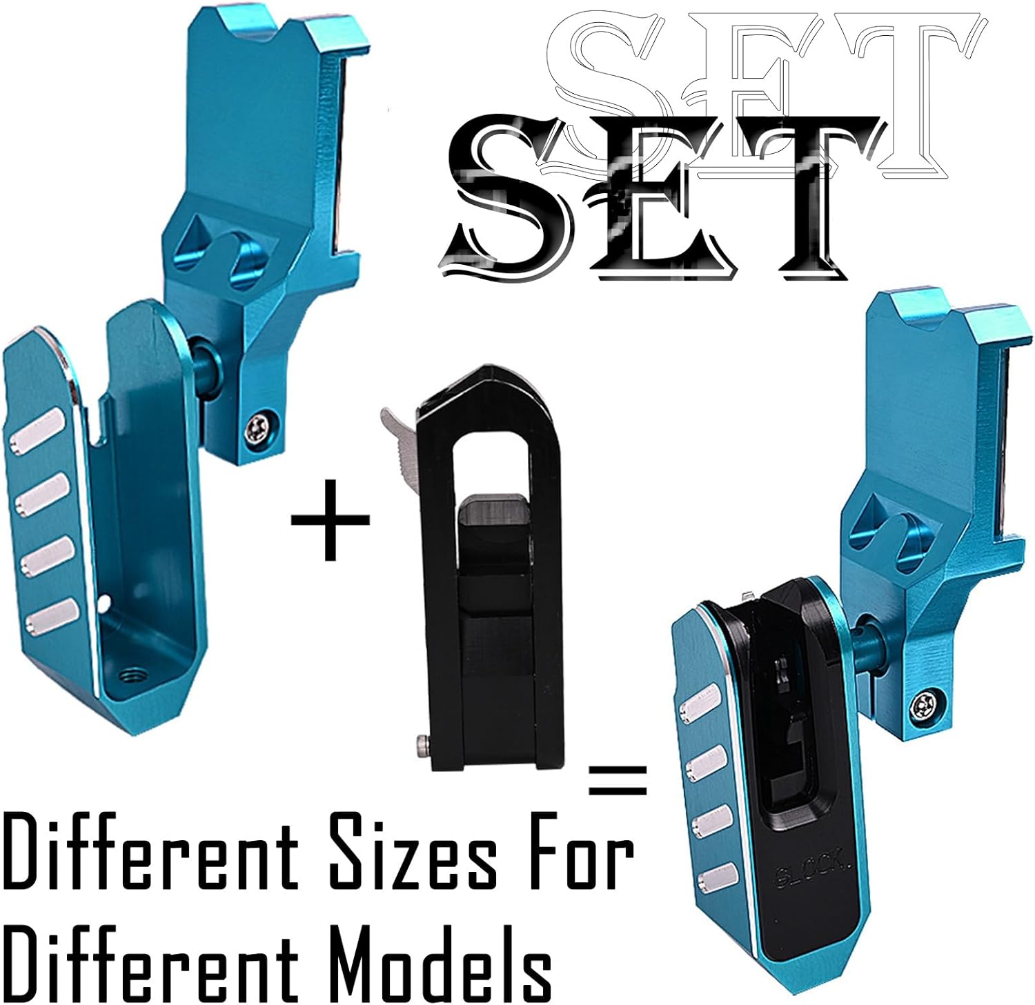 Modular Tactical Aluminum Holster Set, Universal Insert Blocks Compatible with 1911/CZ/STI/SV, Airsoft Hunting Accessories with Quick-Release System