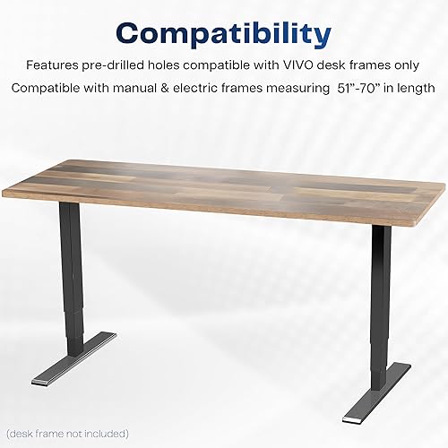 Vista 111 de VIVO DESK-TOP60G - Mesa universal de una pieza de 60 x 24 pulgadas, color gris oscuro, para marcos de escritorio estándar y sentados a pie, altura