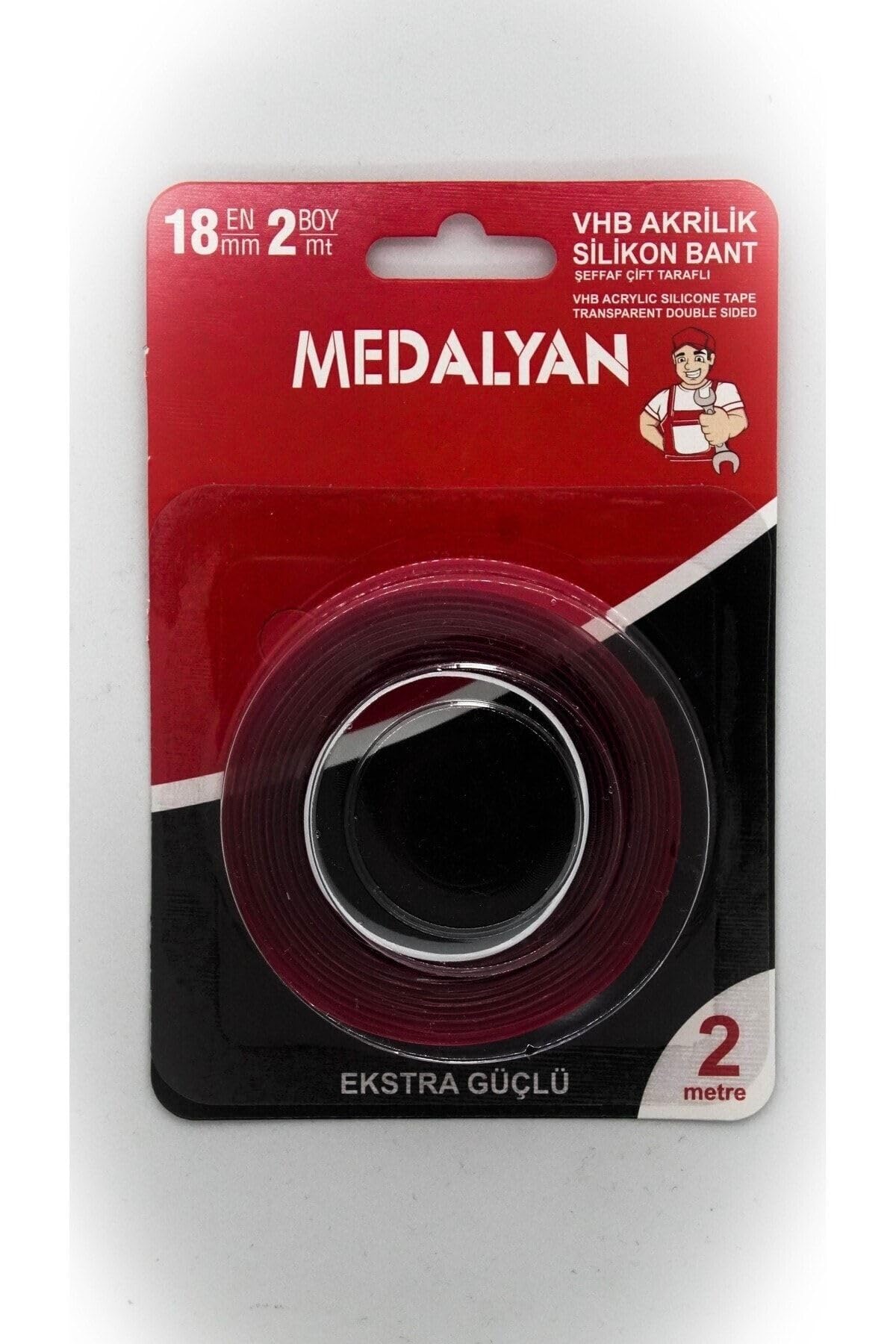 YDGR Çift Taraflı Silikonlu Bant Ekstra Güçlü 18mm 2 Metre - Tamir Bandı, VYDGR00000195