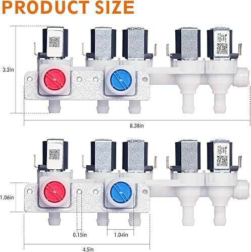 Miniatura 5 de WH23X29553 Válvula de entrada de agua (parte OEM) para lavadora GE reemplaza AP6983554 PS12743643 EAP12743643 33090202 0024000126GA con 2 años de
