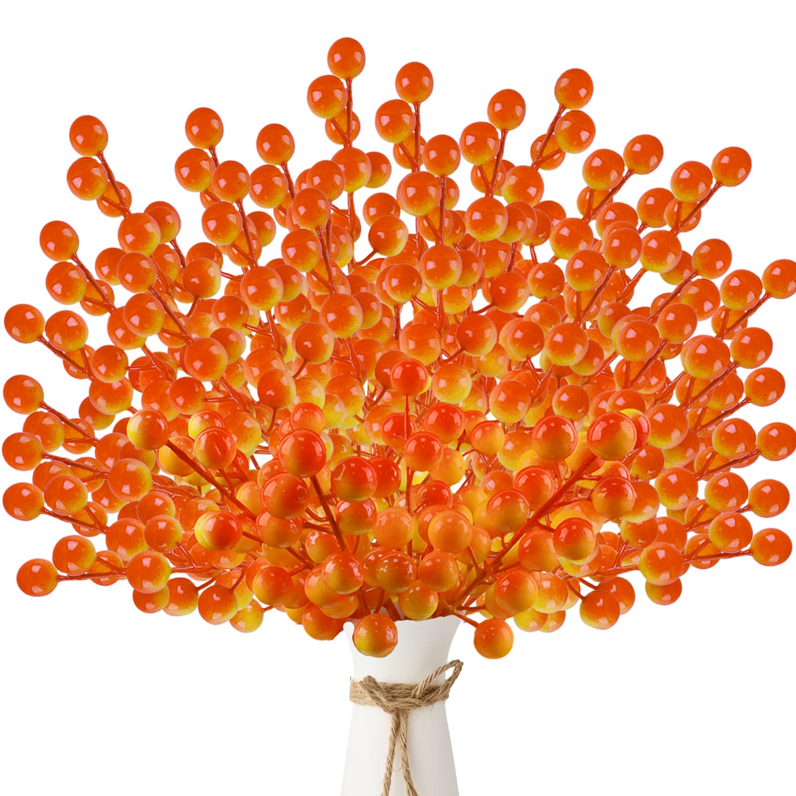 ZWLIYCHN Christmas Berries 40PCS, Artificial Orange Berries 21cm, Wreath, Handicrafts, Christmas Tree, Home, Gift, Autumn Decoration — image 1