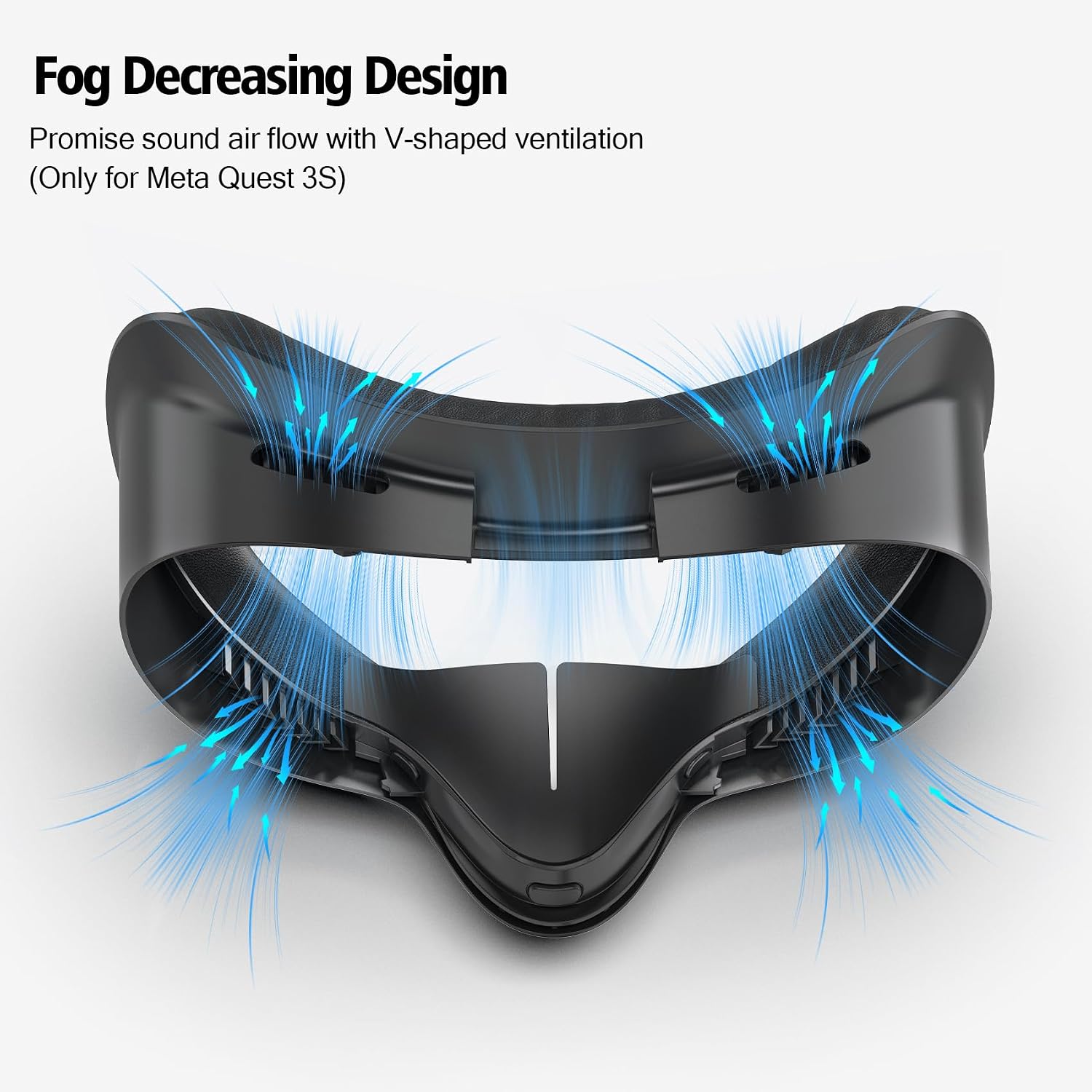VZNEK Face Cover Pad for Oculus Quest 3S, Sweat-Proof PU Foam Cushion for Meta Quest 3S, Compatible with Oculus Quest 3S Original Spacer (for Quest 3S)
