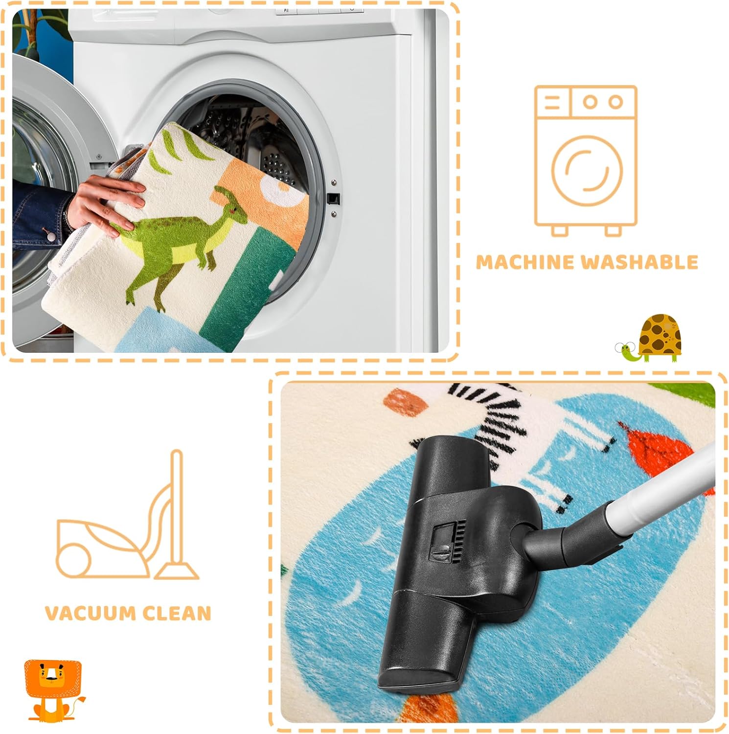 Animals and Dinosaurs hopscotch Rug,70.8X47.2 INCH hopscotch Kids Rugs for playroom,hop Scotch Inside Rug for Kids,Soft hopscotch mat Kids Room Rug for Bedroom Playroom Nursery,Yellow