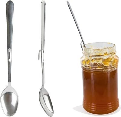 💎 70% MEGA DEAL! COOK CONCEPT – KU6317 Cuillères Long Manche INOX pour Confiture – Adaptées au Rebord des Pots – Lot de 2 – Dimensions : 19 x 3 x 2,5 cm – Couleur : Gris | Inox, lot de 2 cuillères, long manche, adaptées au rebord des pots, confiture, entretien facile, 19 cm, gris