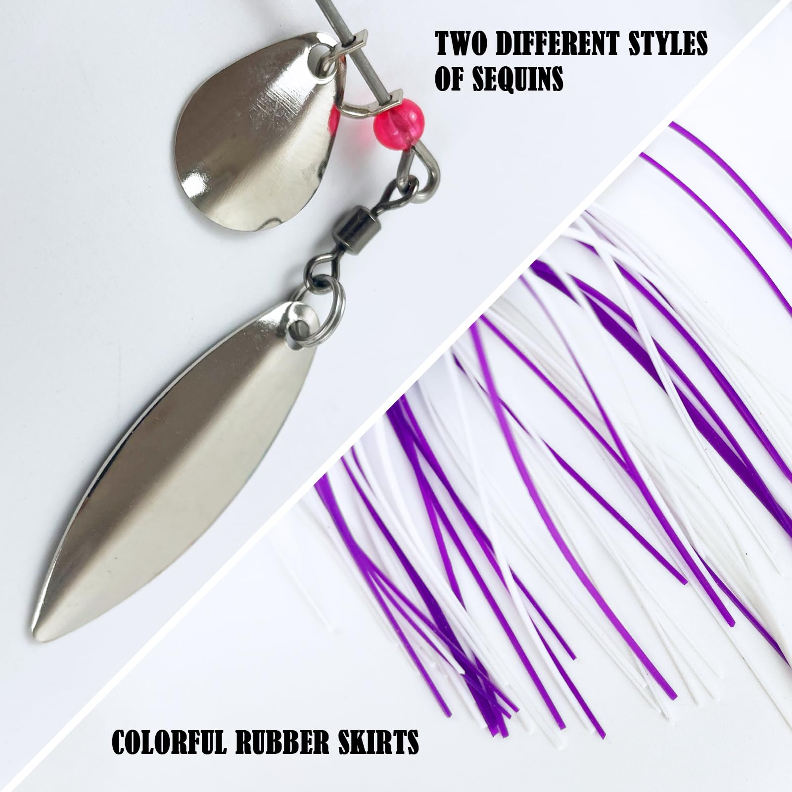 Spinnerbait - Set di 6 esche artificiali Chatterbait per pesca e pesce persico, luccio, trota, luccioperca, salmone